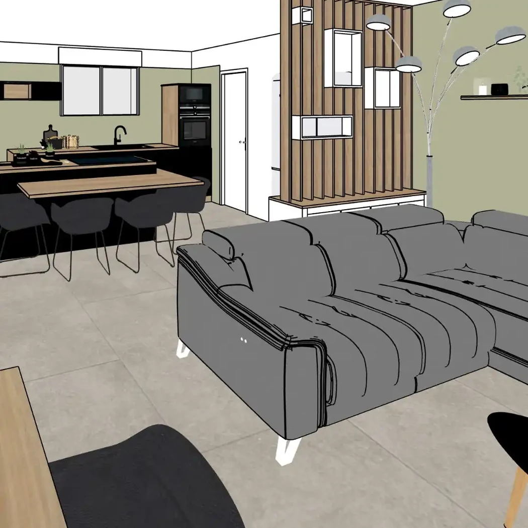 Projet séjour/salon/cuisine/entrée à Maché
