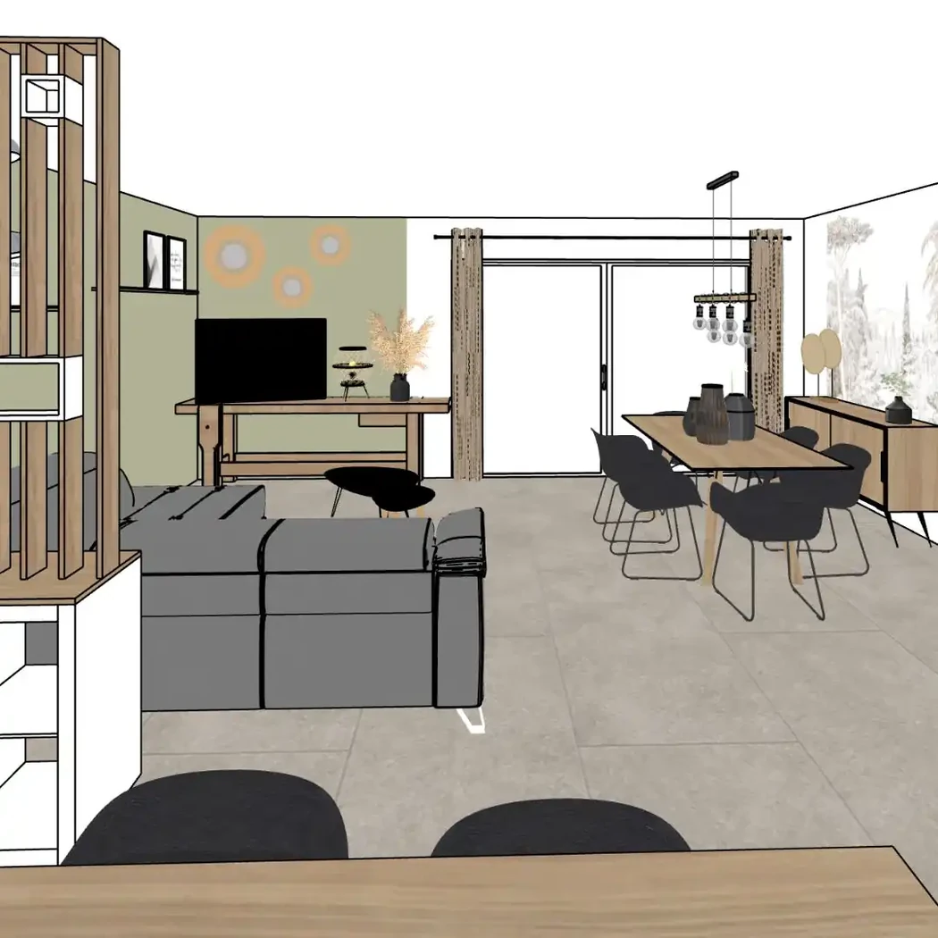 Projet séjour/salon/cuisine/entrée à Maché