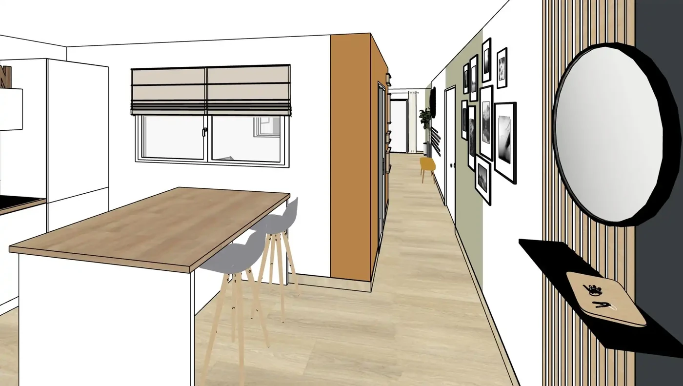 Projet séjour/salon/cuisine/entrée à Touvois