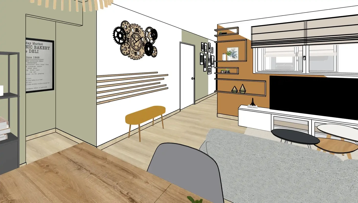 Projet séjour/salon/cuisine/entrée à Touvois