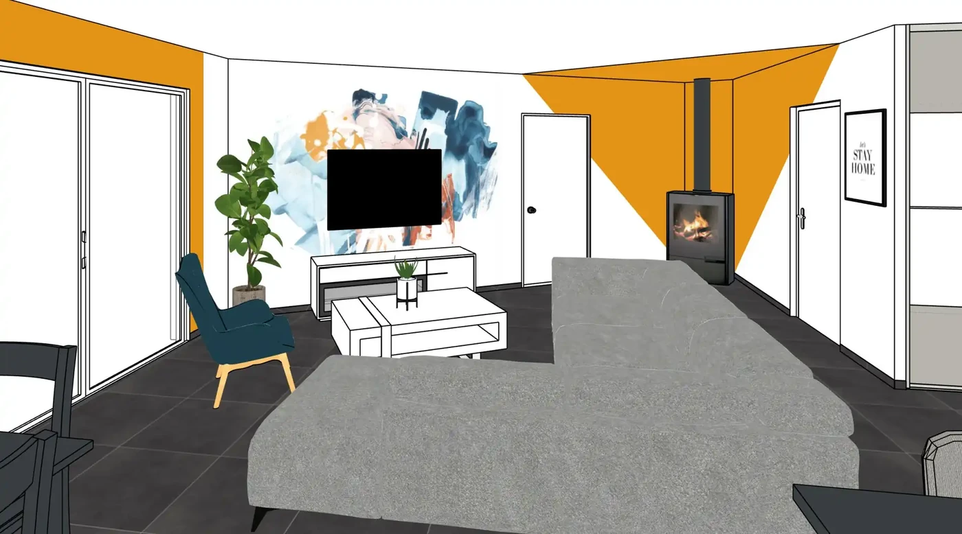 Projet séjour/salon/cuisine/entrée à Maché