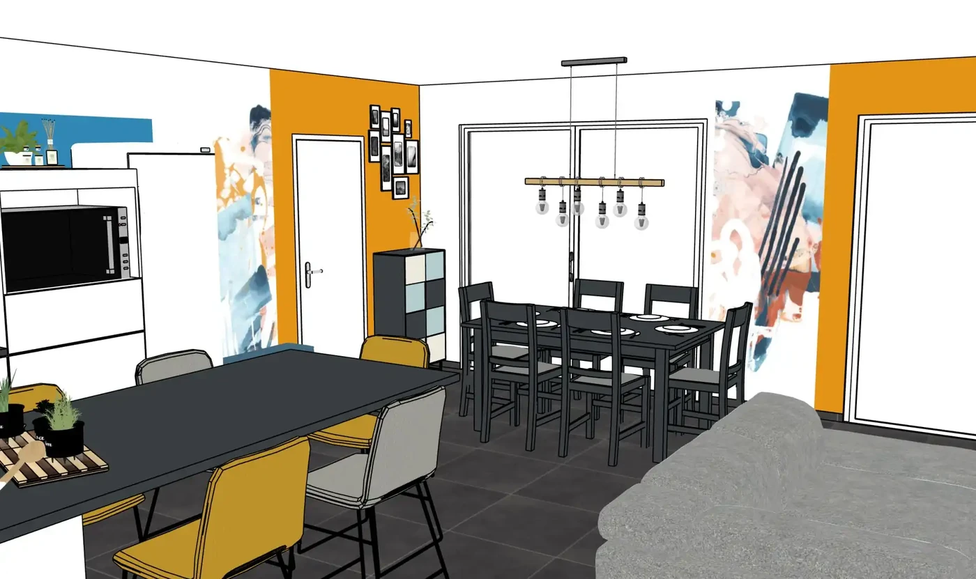 Projet séjour/salon/cuisine/entrée à Maché