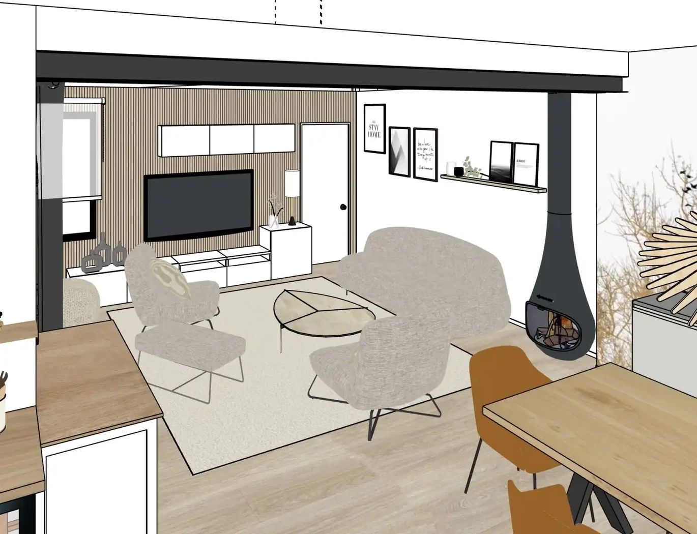 Projet séjour/salon/cuisine/entrée à Saint Gilles Croix de Vie