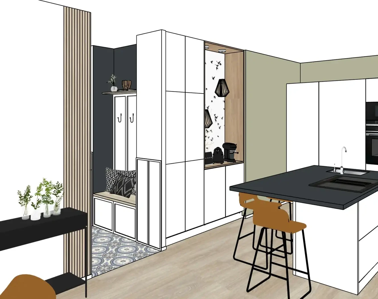 Projet séjour/salon/cuisine/entrée à Saint Gilles Croix de Vie