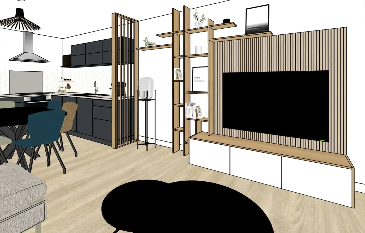 Projet séjour/salon/cuisine/entrée à Saint Gilles Croix de Vie