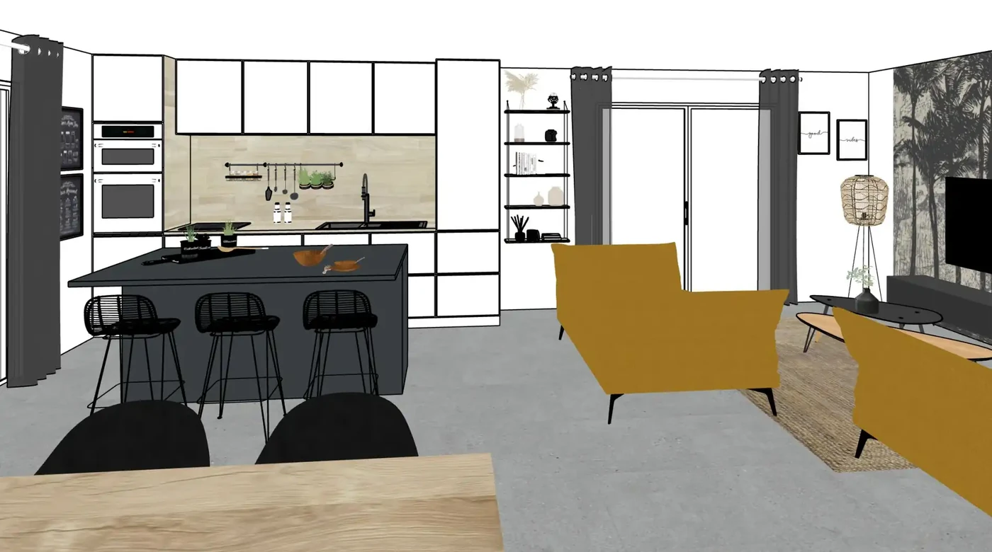 Projet séjour/salon/cuisine/entrée à Sallertaine