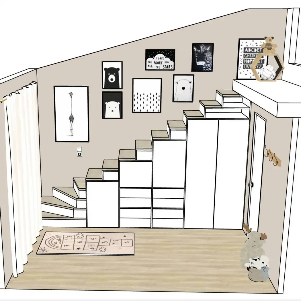 Projet Dressing sous escalier à Aizenay