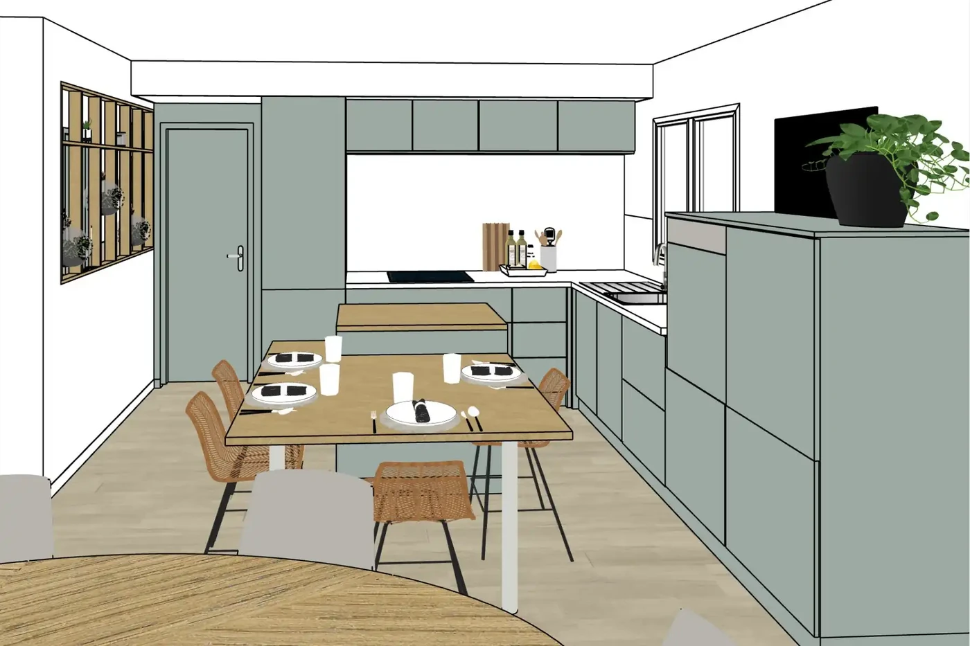 Projet salon/séjour/cuisine à Touvois