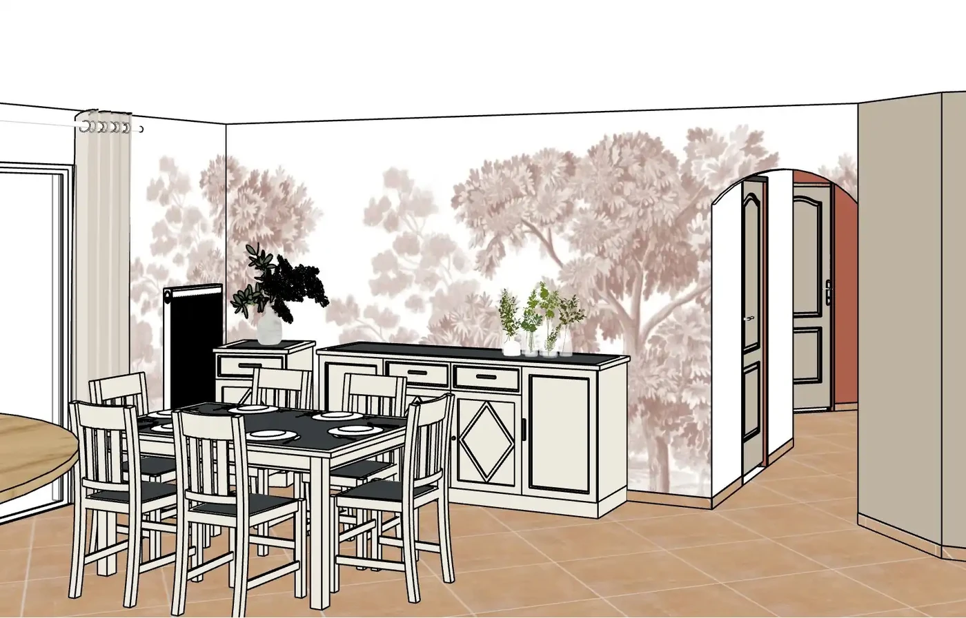 Projet séjour/salon/cuisine/entrée à Falleron