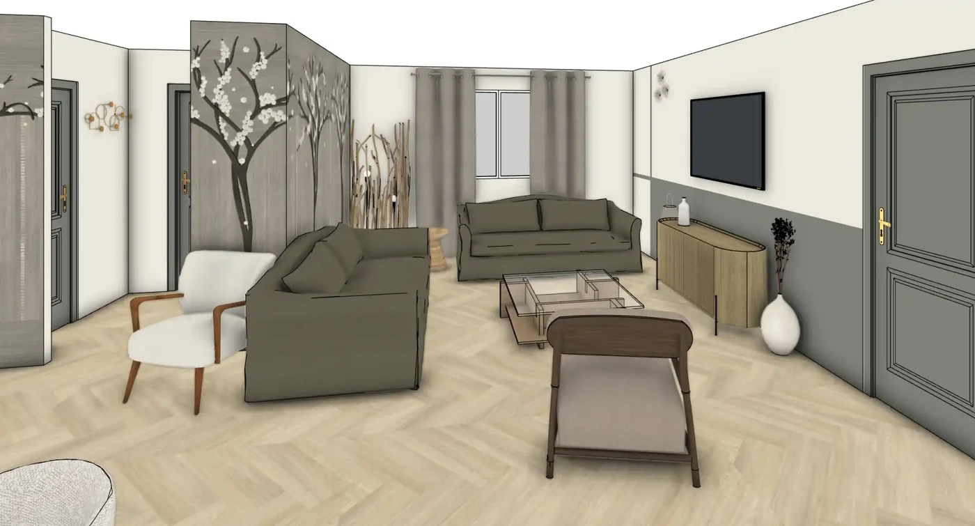 Projet séjour/salon/cuisine/entrée 