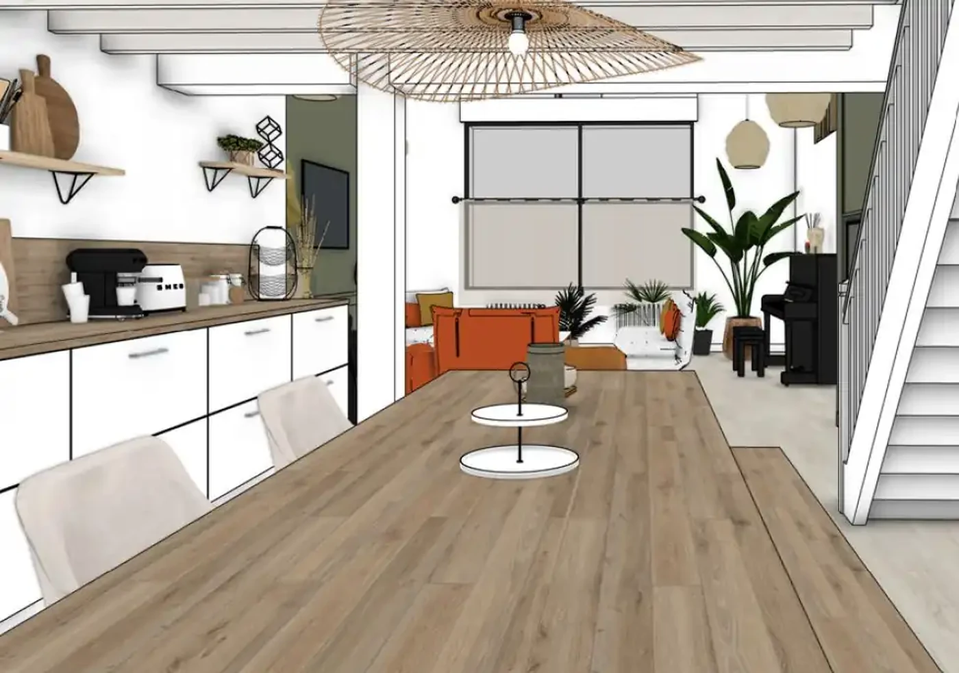 Projet séjour/salon/entrée à La Chaize Le Viconte