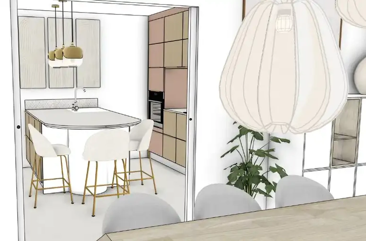 Projet séjour/salon/entrée au Château d'Olonne