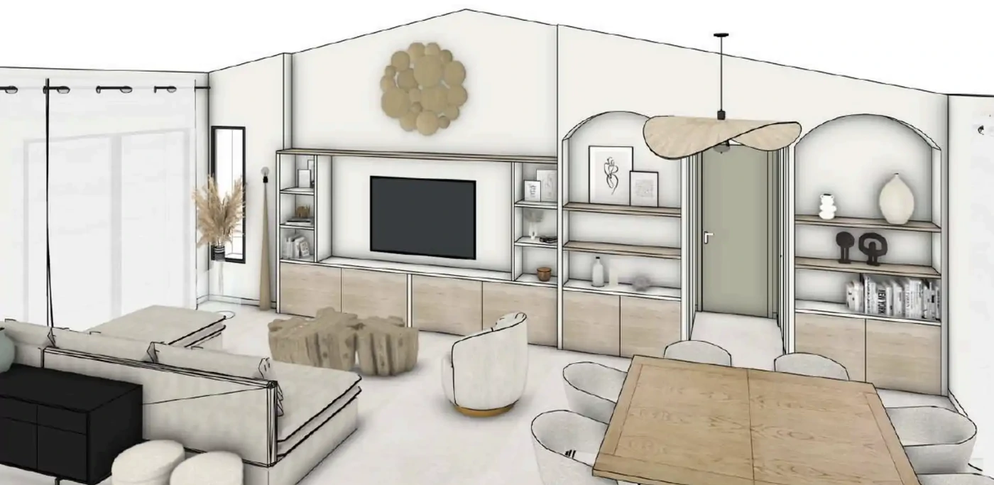 Projet séjour/salon/cuisine/entrée à Notre Dame de Riez