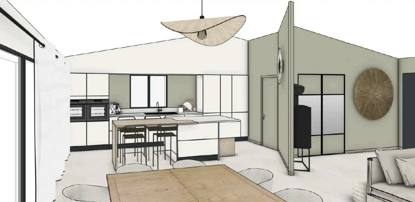 Projet séjour/salon/cuisine/entrée à Notre Dame de Riez