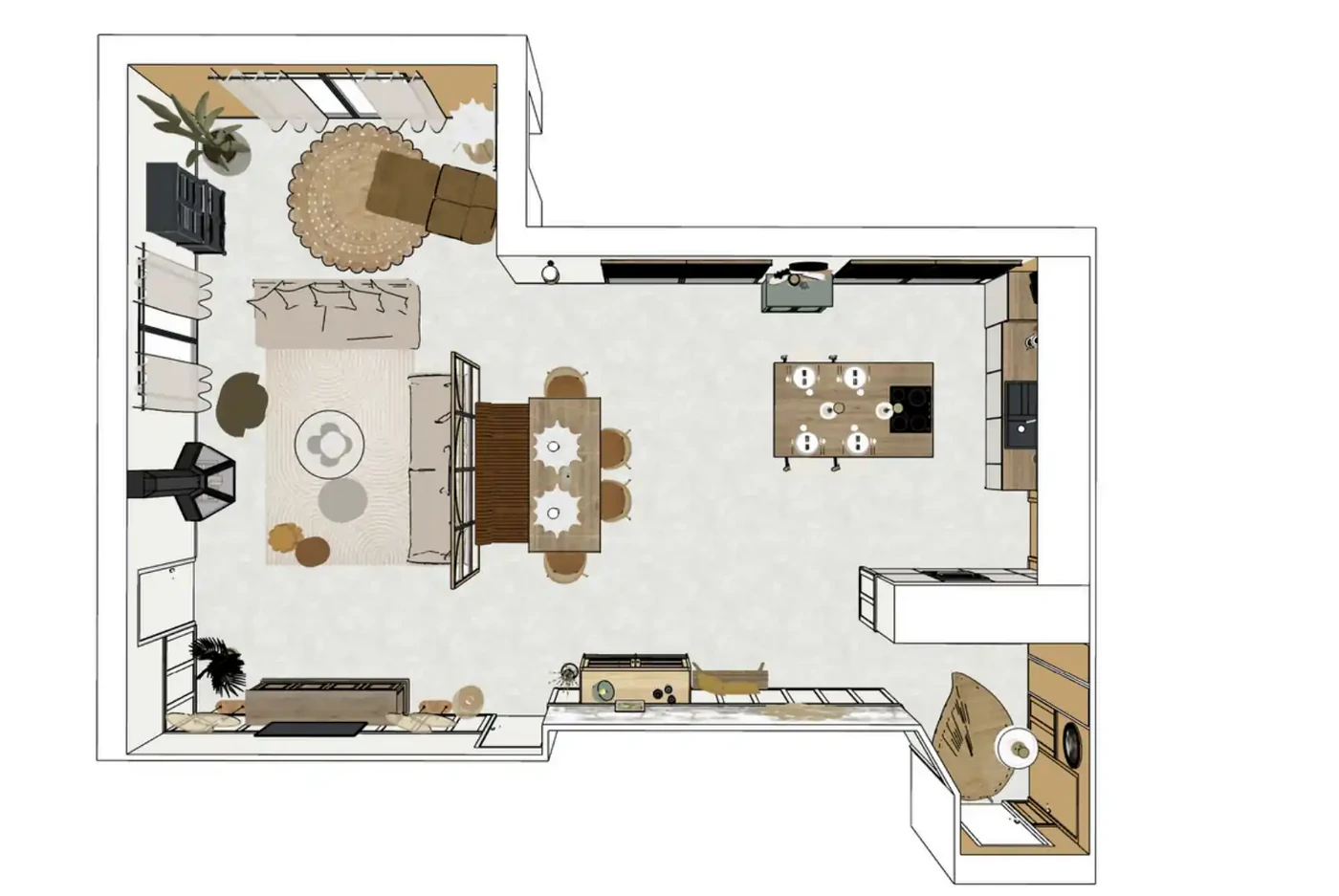 Projet séjour/salon/cuisine/entrée à Saint Philbert de Grand Lieu