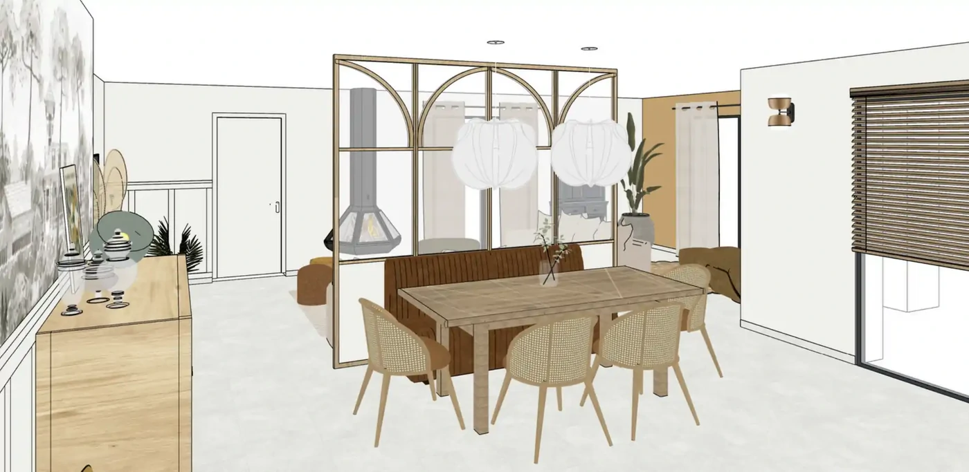 Projet séjour/salon/cuisine/entrée à Saint Philbert de Grand Lieu