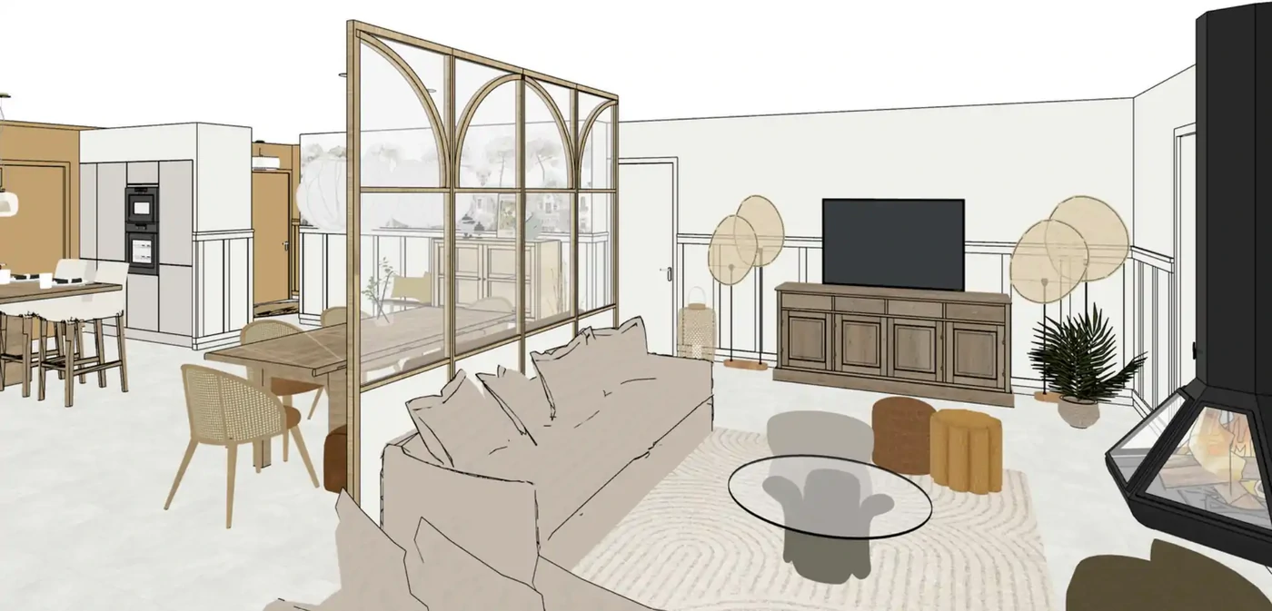 Projet séjour/salon/cuisine/entrée à Saint Philbert de Grand Lieu