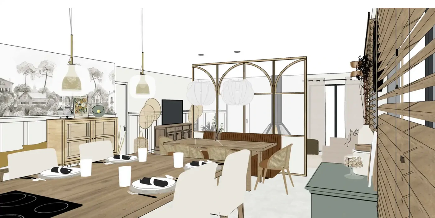 Projet séjour/salon/cuisine/entrée à Saint Philbert de Grand Lieu