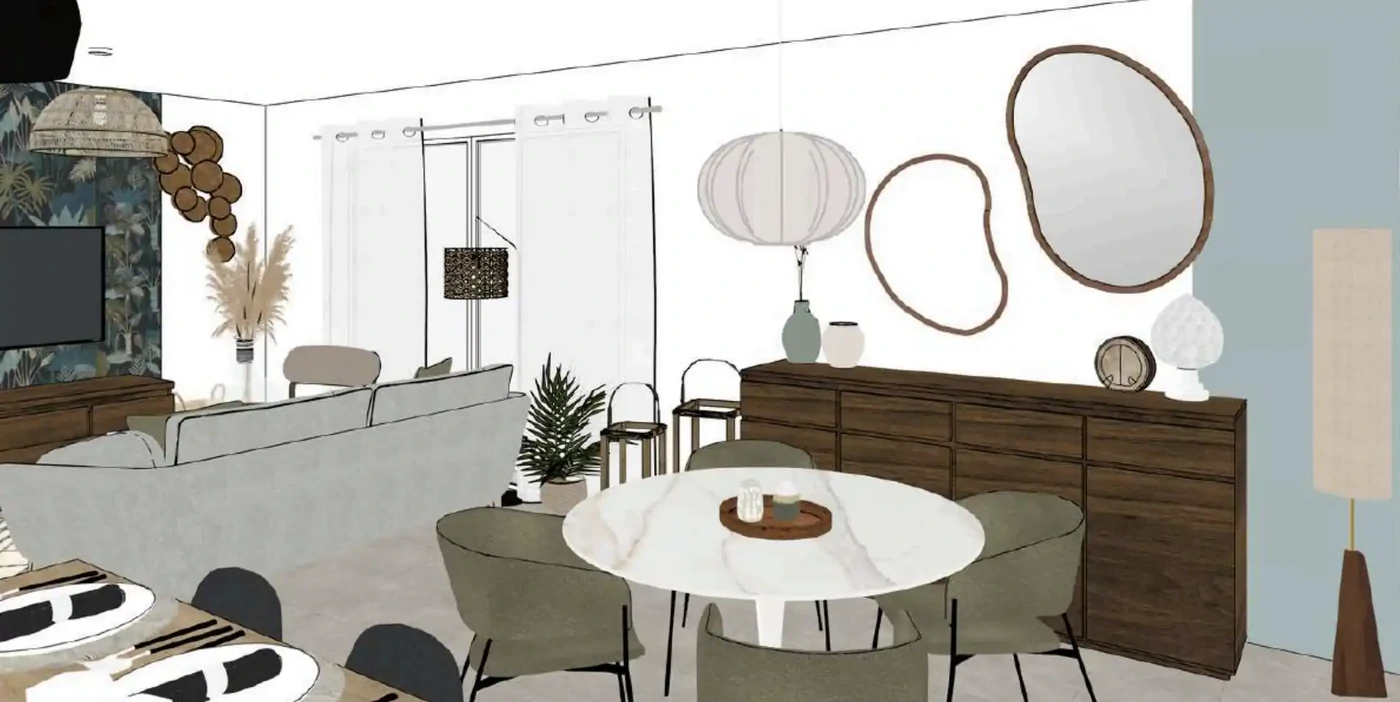 Projet séjour/salon/cuisine/entrée à La Roche sur Yon